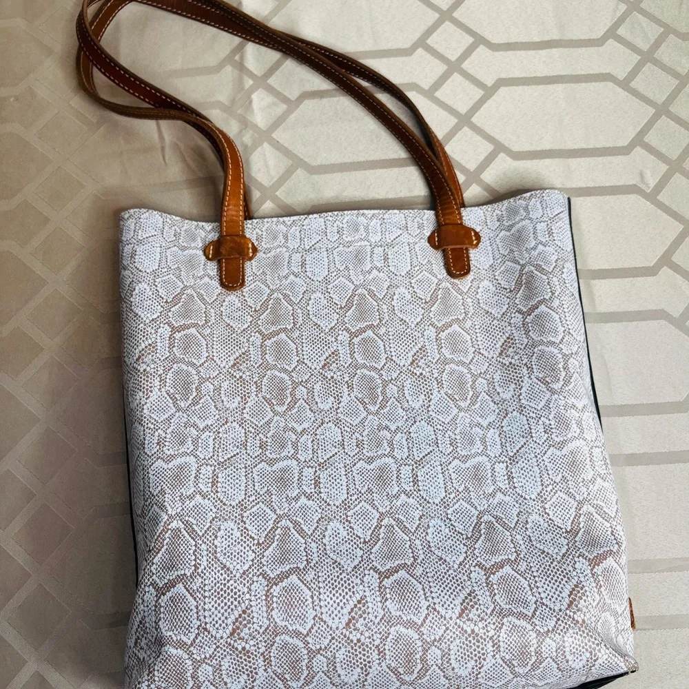 Consuela Clay Everyday Leather Tote Bag Snakeskin Print - Picture 2 of 9